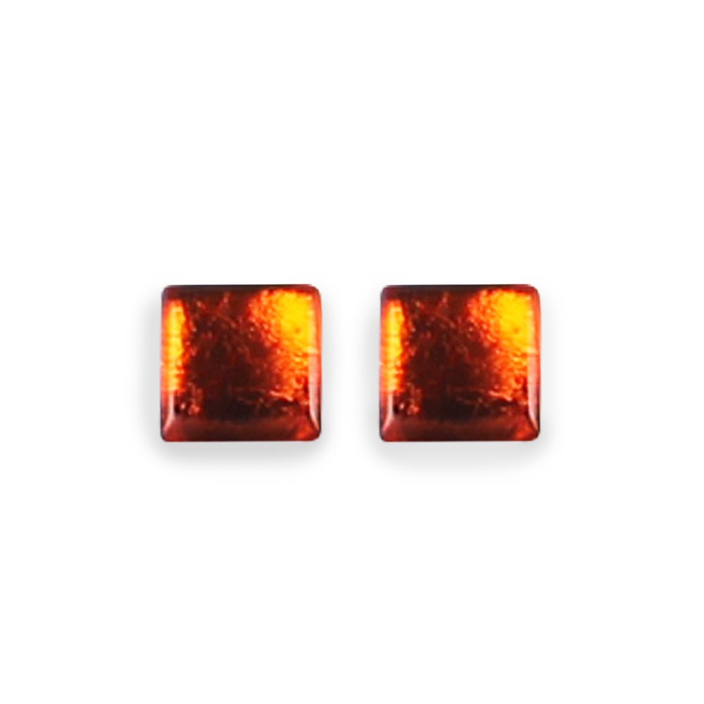 Mustard Square Buttons Stud Earrings | The Jewellery Stop