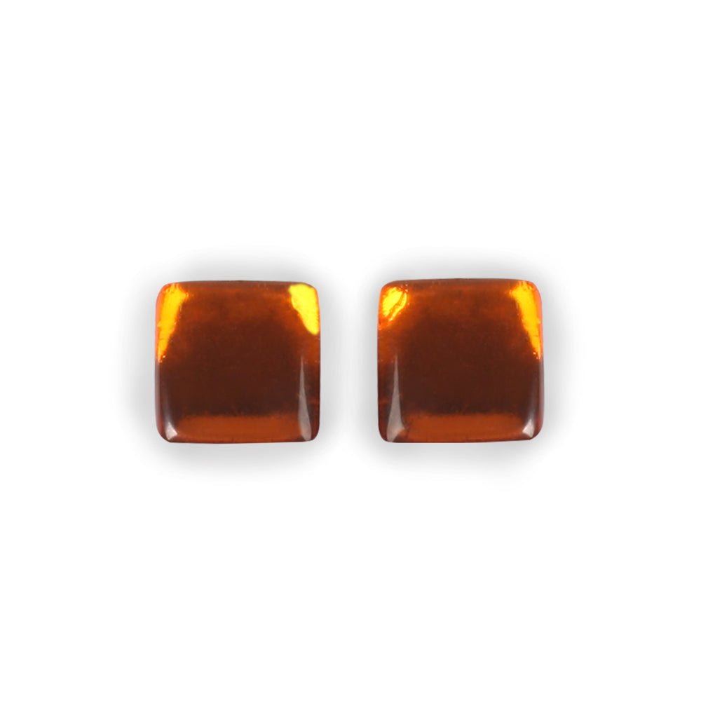 Paprika Square Buttons Stud Earrings | The Jewellery Stop