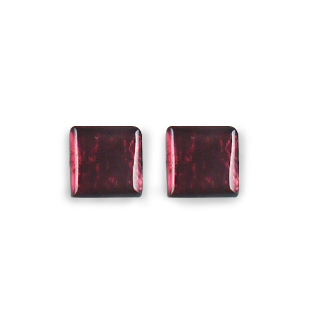 Plum Square Buttons Stud Earrings | The Jewellery Stop