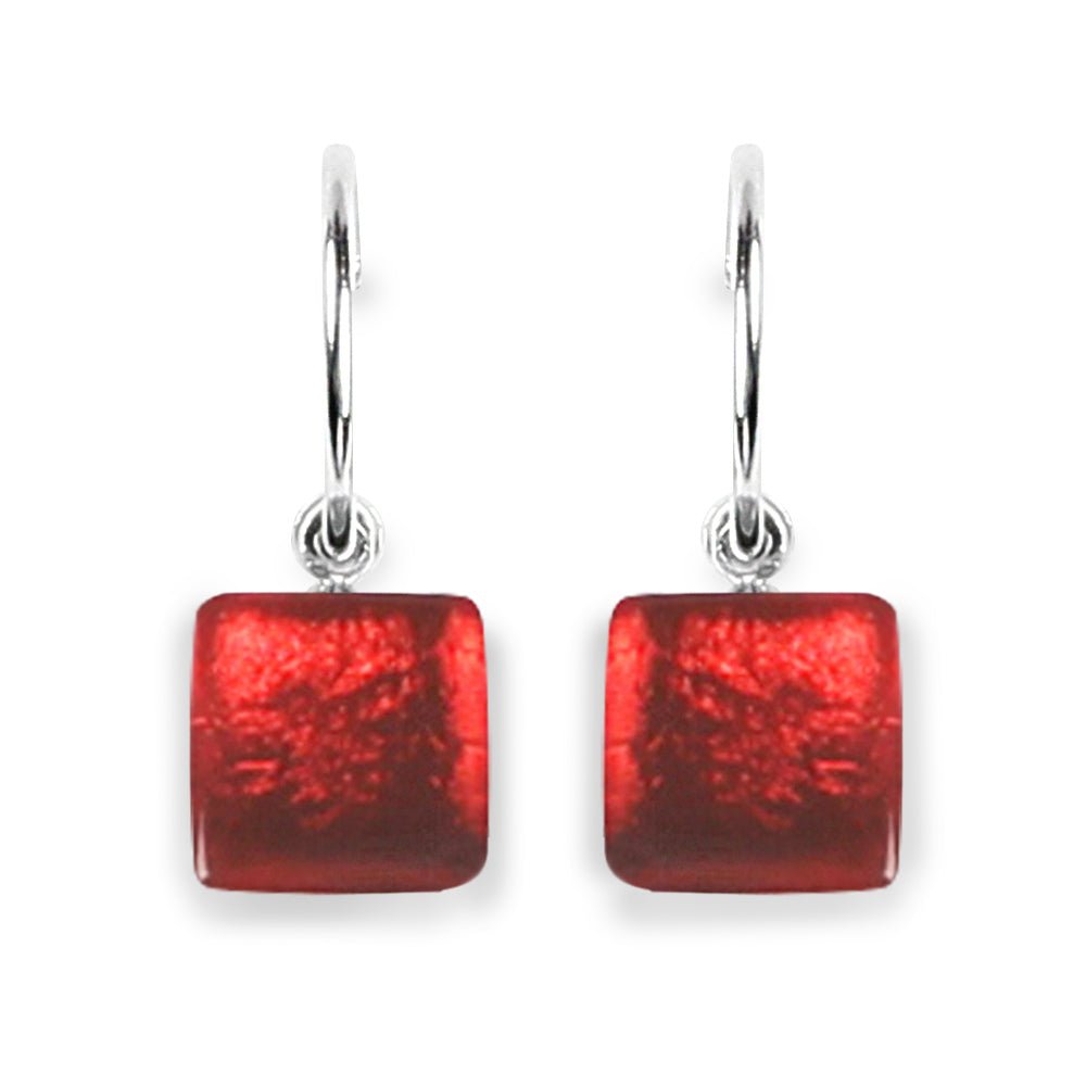 Chilli Square Buttons Creole Earrings | The Jewellery Stop
