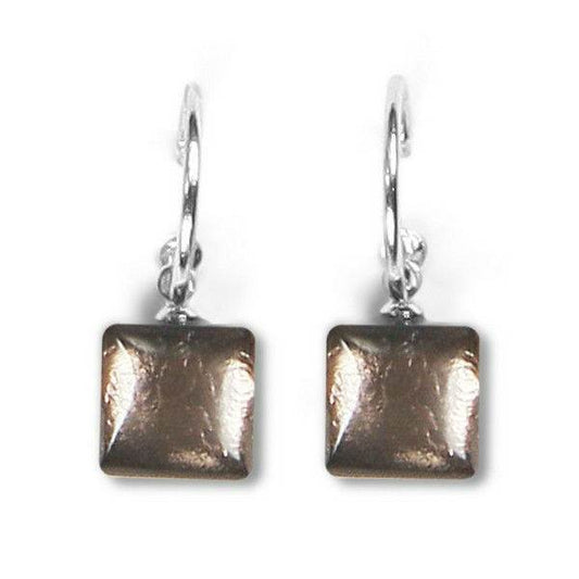 Metallics Square Buttons Creole Earrings | The Jewellery Stop