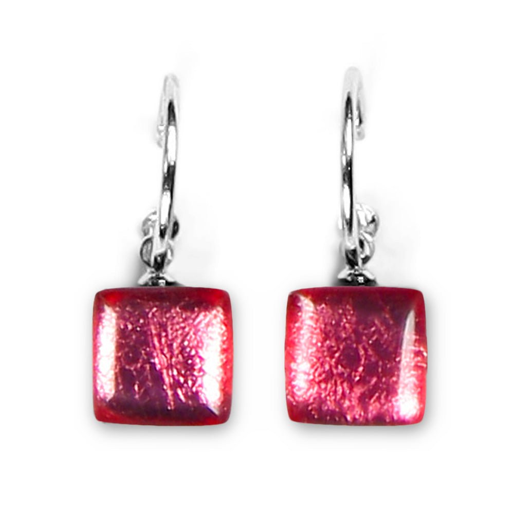 Rose Square Buttons Creole Earrings | The Jewellery Stop
