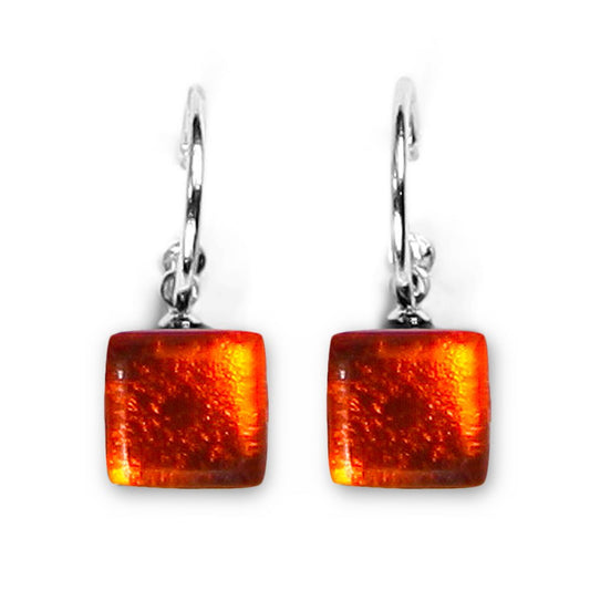 Spice Square Buttons Creole Earrings | The Jewellery Stop