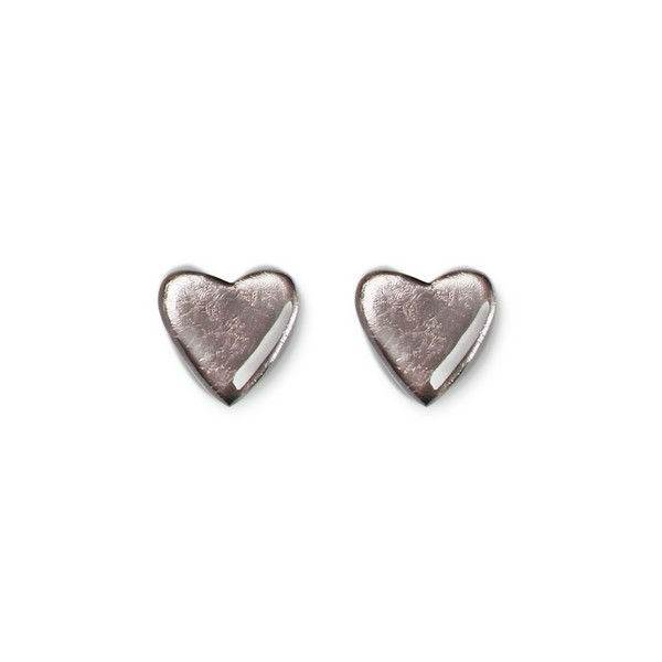 Grey Heart Stud Earrings | The Jewellery Stop