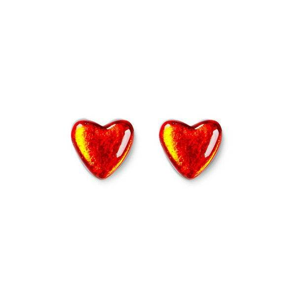 Orange Heart Stud Earrings | The Jewellery Stop