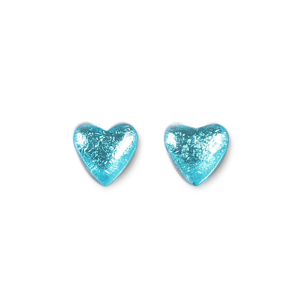 Teal Heart Stud Earrings | The Jewellery Stop