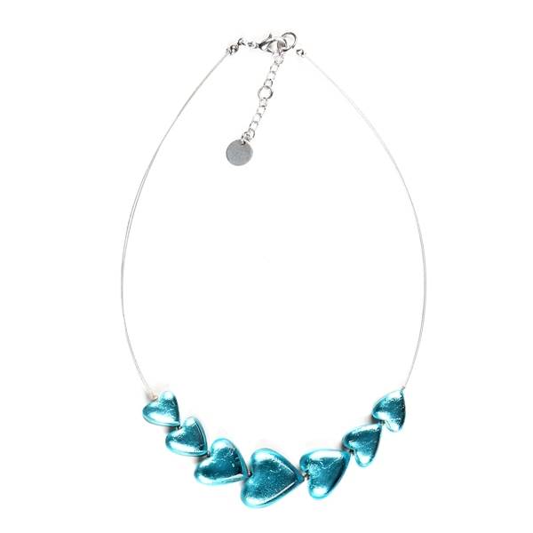 Aqua Heart Trail Necklace | The Jewellery Stop