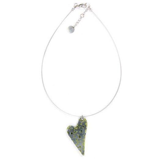 Green Dalmatian Heart Pendant