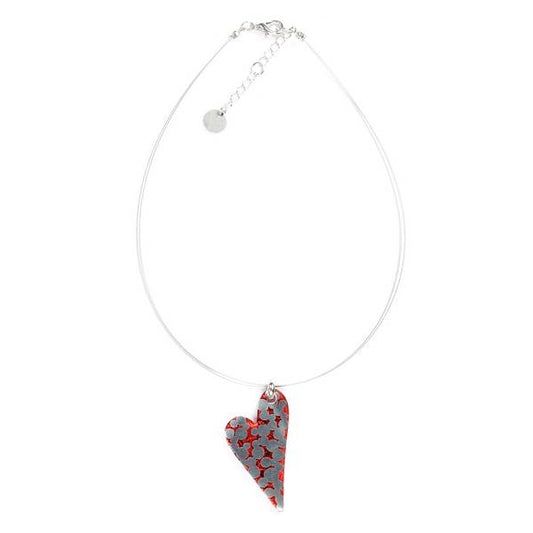 Red Dalmatian Heart Pendant