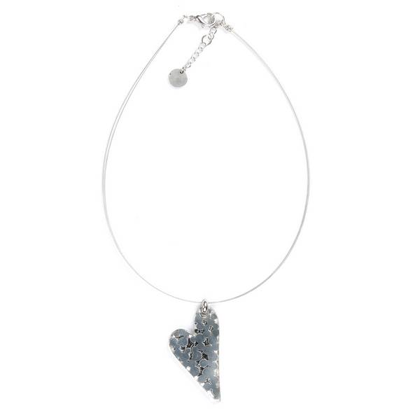 Silver Dalmatian Heart Pendant | The Jewellery Stop