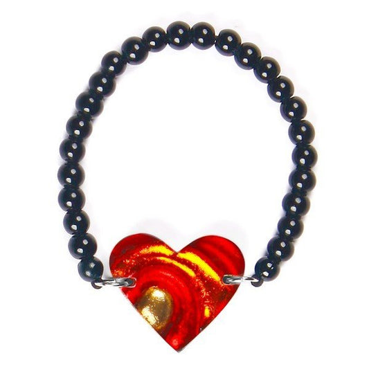Brulee Heart Swirl Bracelet on Glass Beads | The Jewellery Stop