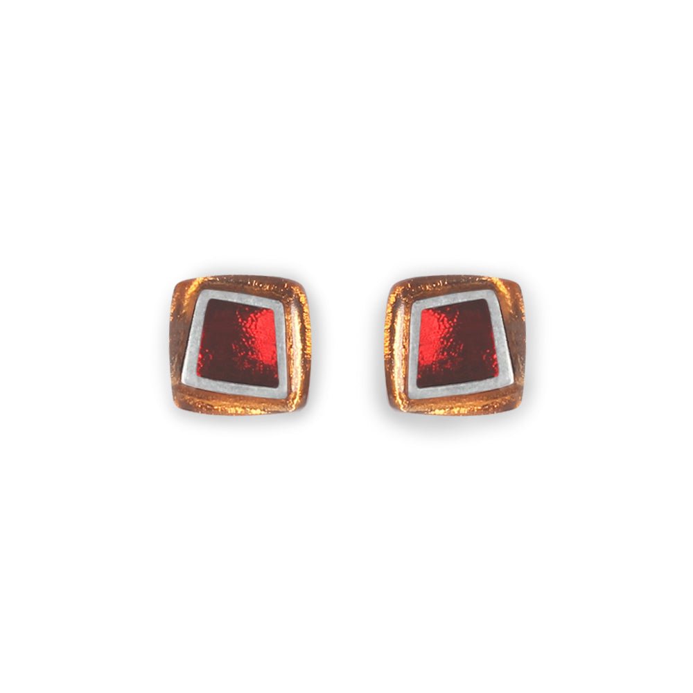 Chilli Irregular Squares Stud Earrings | The Jewellery Stop