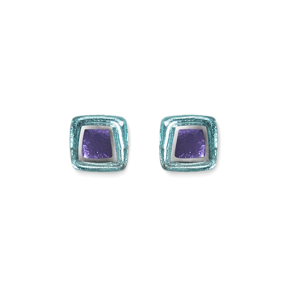 Ocean Mist Irregular Squares Stud Earrings | The Jewellery Stop