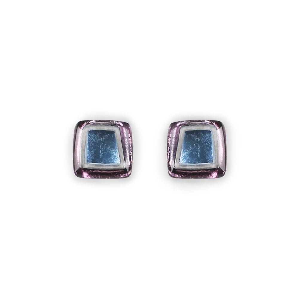 Rainbow Irregular Squares Stud Earrings | The Jewellery Stop