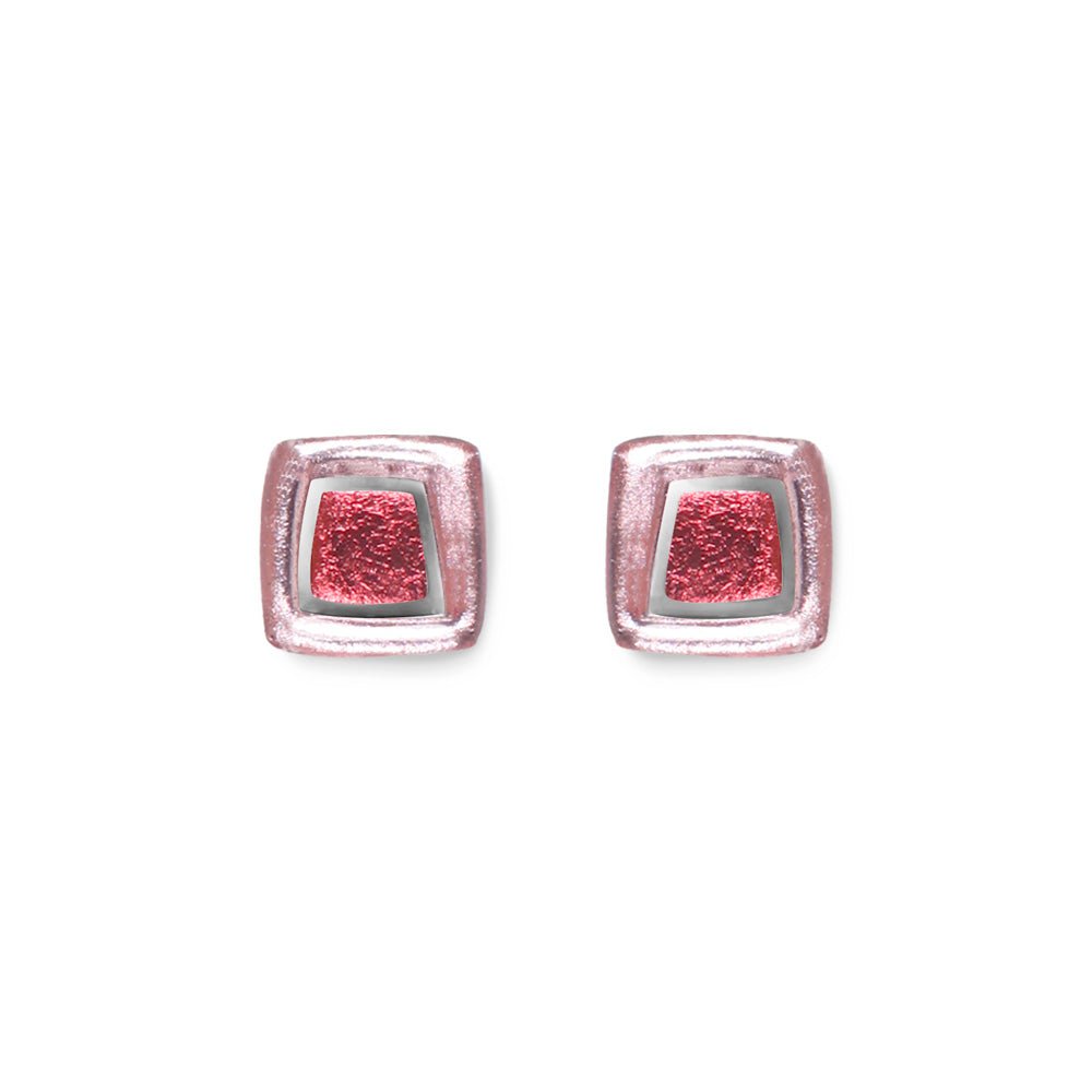 Rose Irregular Squares Stud Earrings | The Jewellery Stop