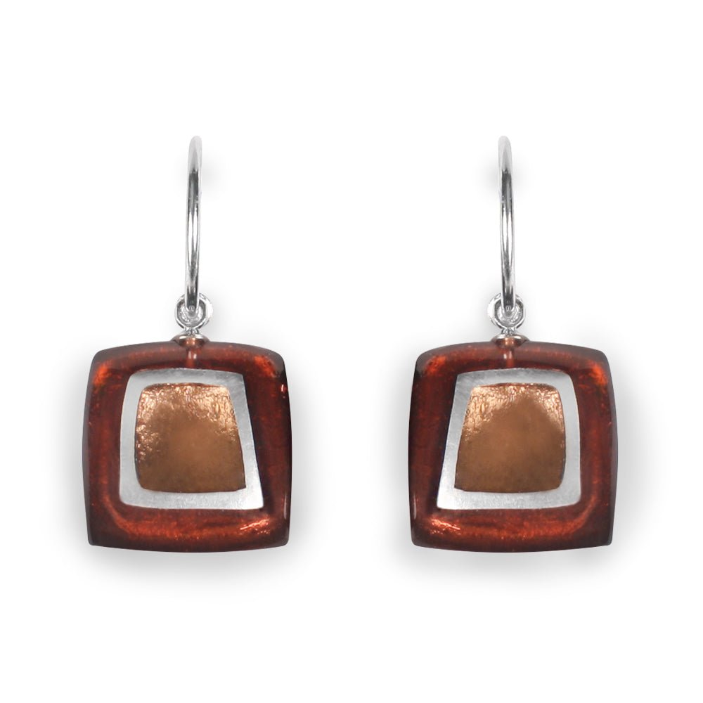 Amber Irregular Squares Creole Earrings | The Jewellery Stop