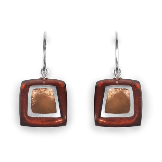 Amber Irregular Squares Creole Earrings | The Jewellery Stop