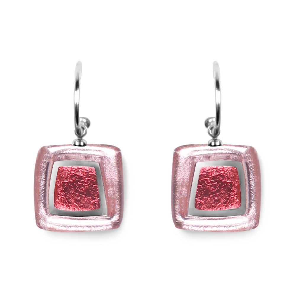 Rose Irregular Squares Creole Earrings | The Jewellery Stop