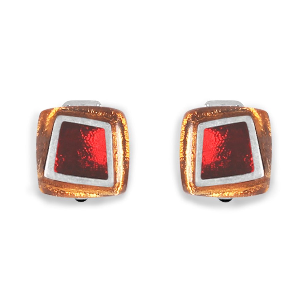 Chilli Irregular Squares Clip Earrings | The Jewellery Stop