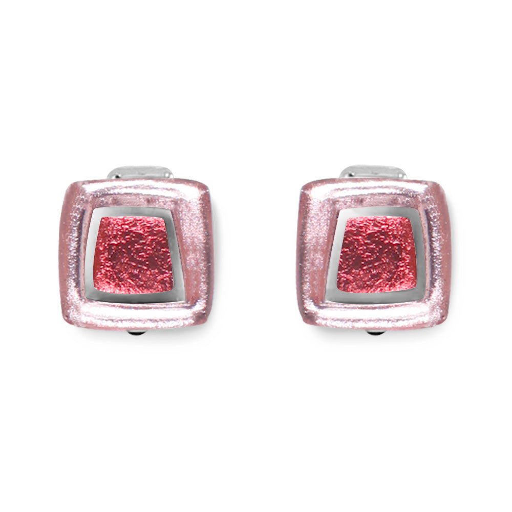 Rose Irregular Squares Clip Earrings | The Jewellery Stop