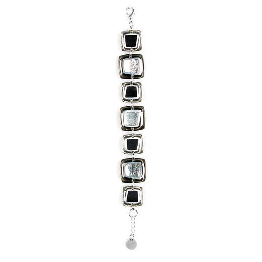 Black Irregular Squares Bracelet | The Jewellery Stop
