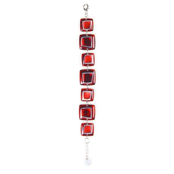 Burgundy Irregular Squares Bracelet | The Jewellery Stop