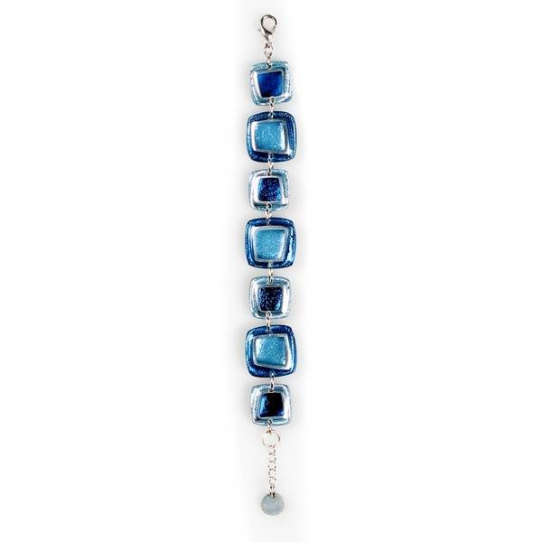 Navy Irregular Squares Bracelet | The Jewellery Stop