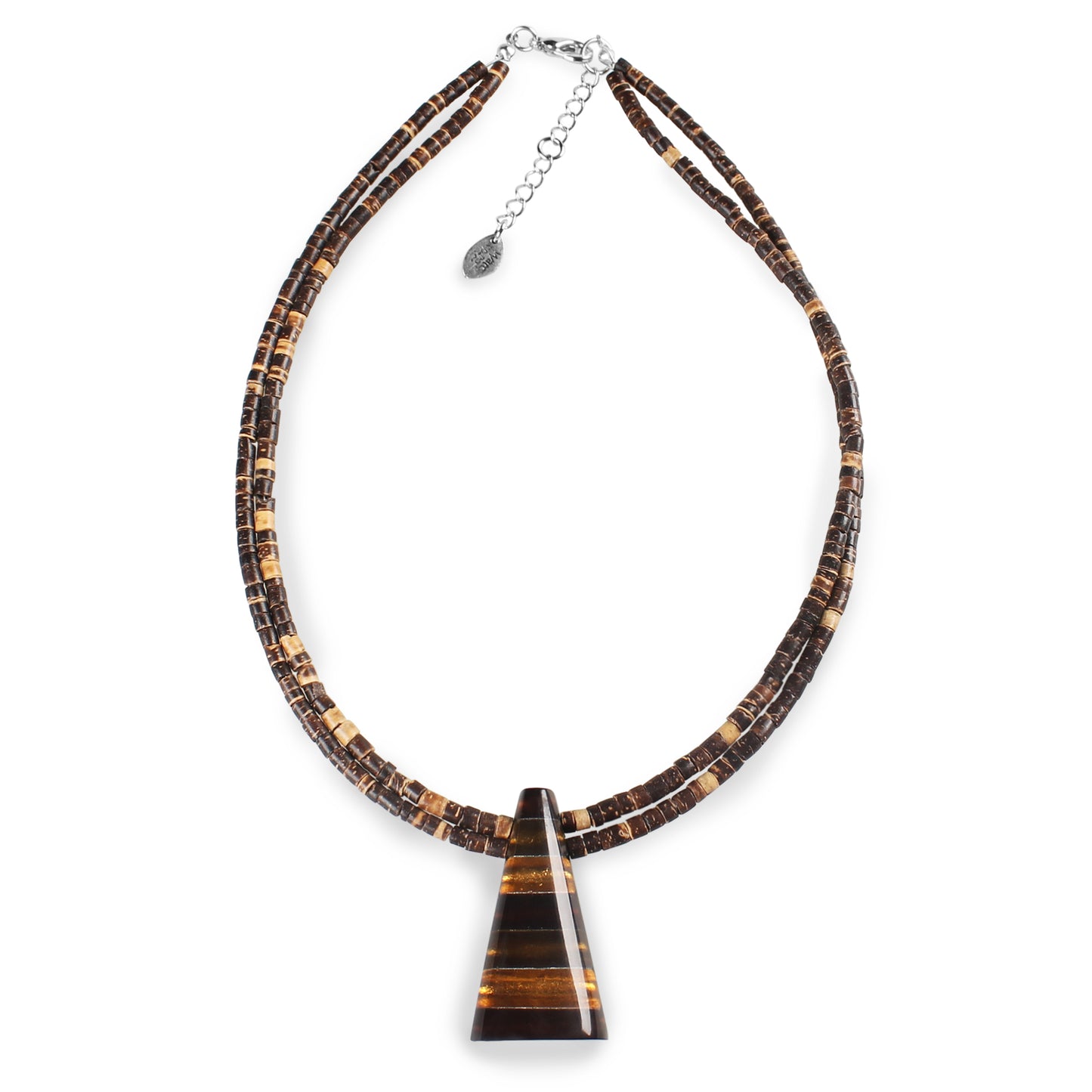 Mustard Triangle Stripes Pendant on Coco | The Jewellery Stop