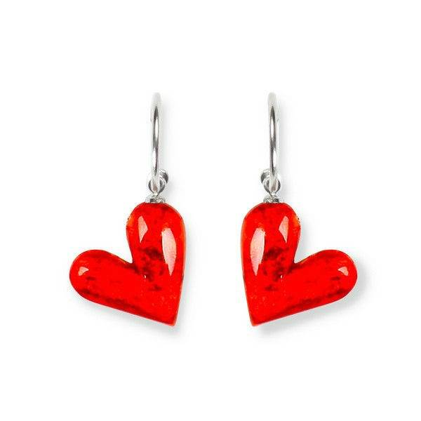 Red Antique Heart Creole Earrings | The Jewellery Stop