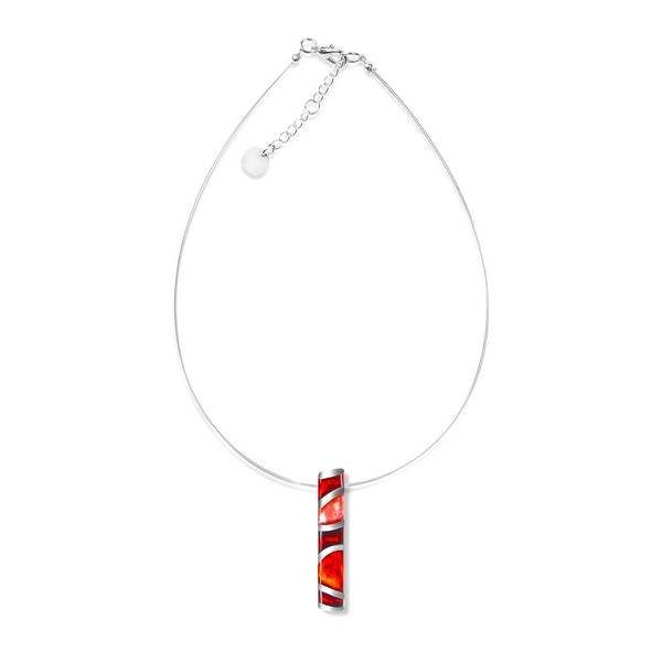 Burgundy Wave Stripe Pendant | The Jewellery Stop