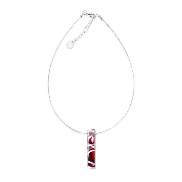 Raspberry Wave Stripe Pendant | The Jewellery Stop