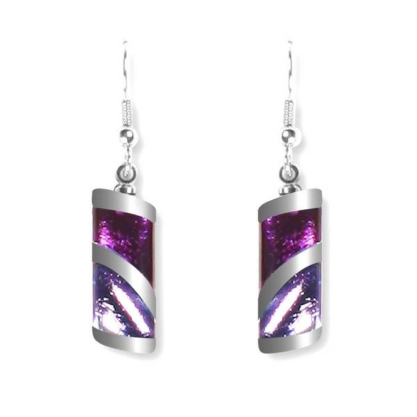 Lavender Wave Stripe fish Hook Earrings | The Jewellery Stop