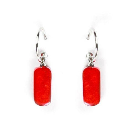 Red Tiles Creole Earrings | The Jewellery Stop