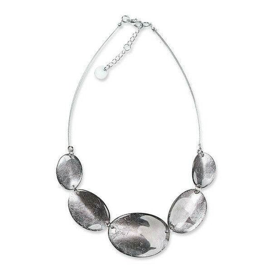 Grey Curved Ovals Necklace | The Jewellery Stop