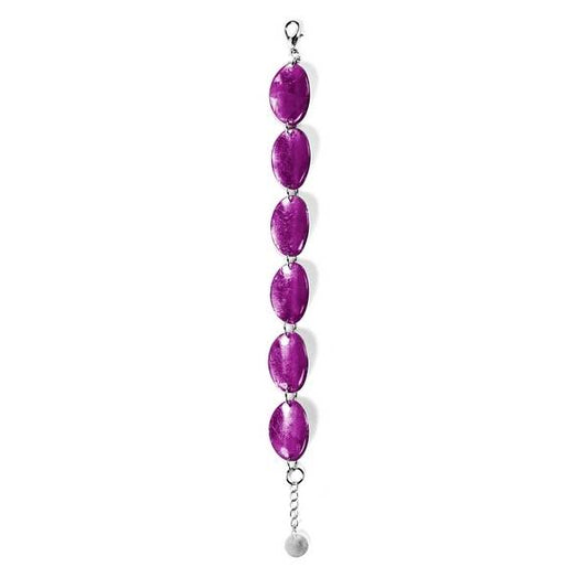 Purple Curved Ovals Bracelet | The Jewellery Stop