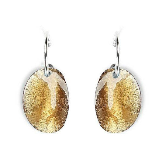 Gold Curved Ovals Creole Earrings | The Jewellery Stop