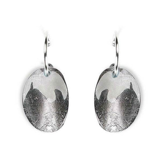 Grey Curved Ovals Creole Earrings | The Jewellery Stop
