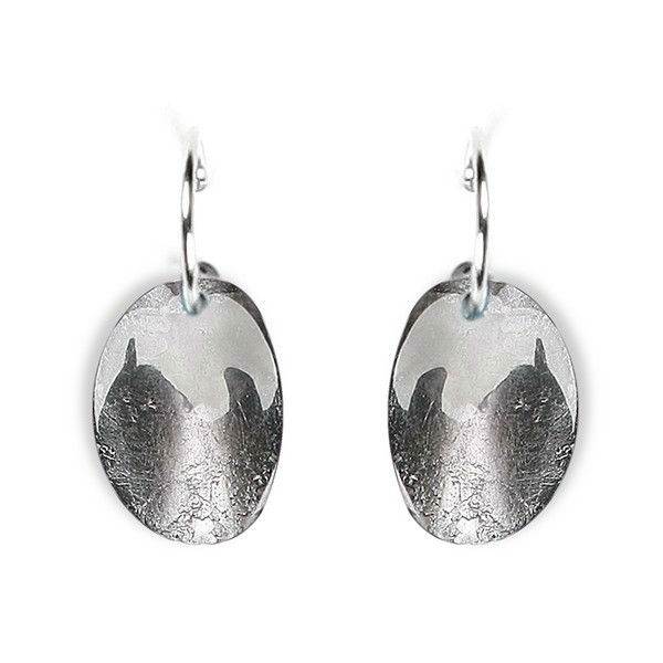 Grey Curved Ovals Creole Earrings | The Jewellery Stop