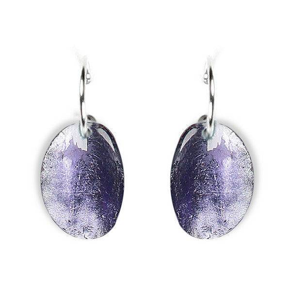 Lilac Curved Ovals Creole Earrings | The Jewellery Stop