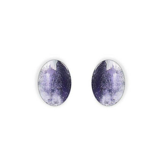 Lilac Curved Ovals Stud Earrings | The Jewellery Stop