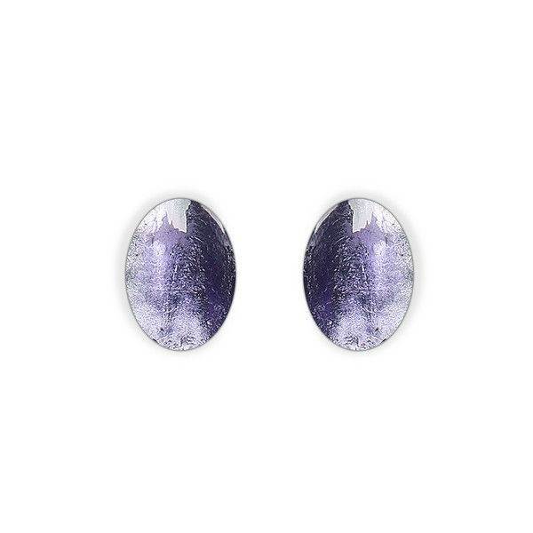 Lilac Curved Ovals Stud Earrings | The Jewellery Stop