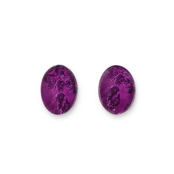 Purple Curved Ovals Stud Earrings | The Jewellery Stop