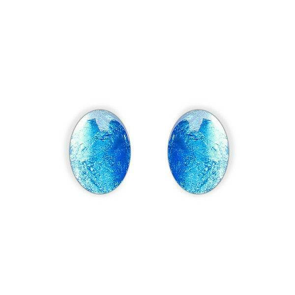 Sky Curved Ovals Stud Earrings | The Jewellery Stop