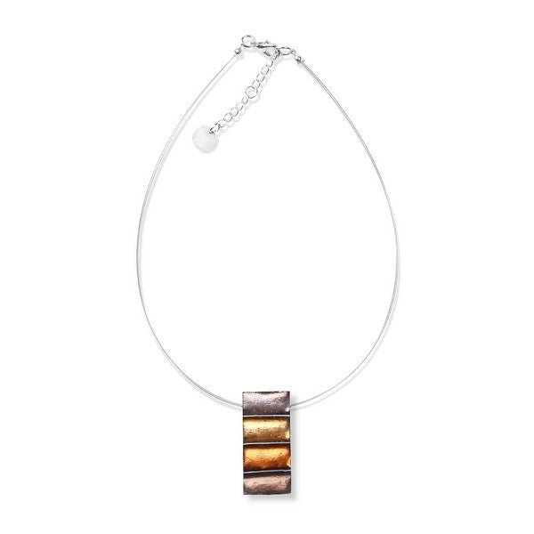 Metallics Classic Stripes Thick Pendant | The Jewellery Stop