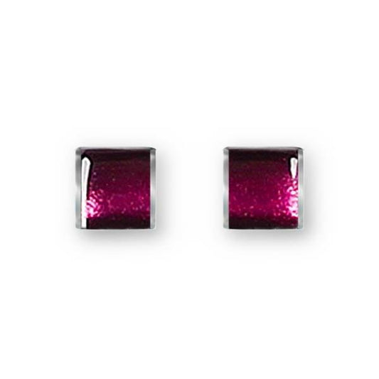 Aubergine Classic Stripes Stud Earrings