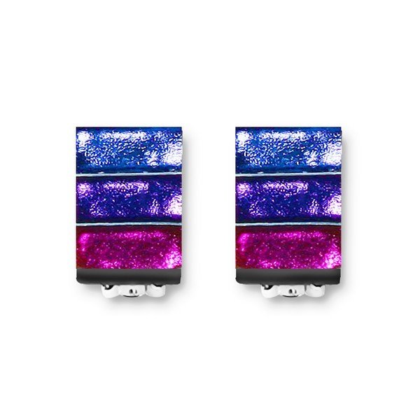 Lavender Classic Stripe Thick Clip Earrings | The Jewellery Stop