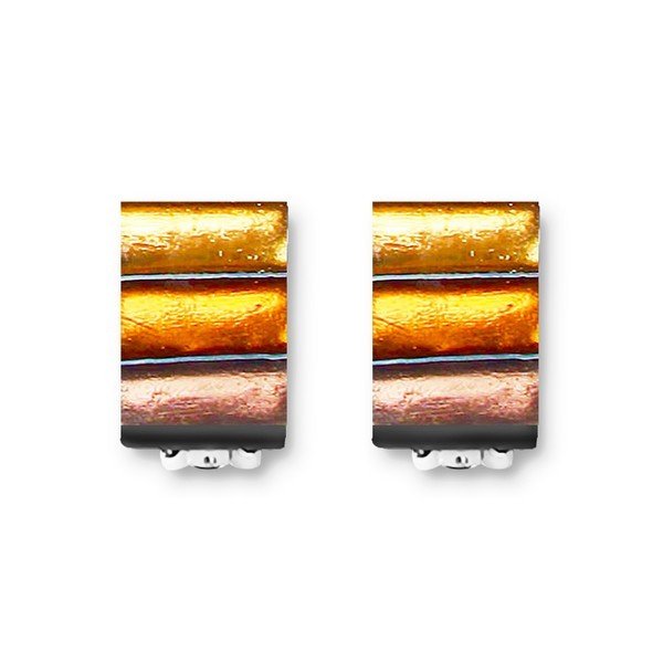 Metallics Classic Stripe Thick Clip Earrings | The Jewellery Stop