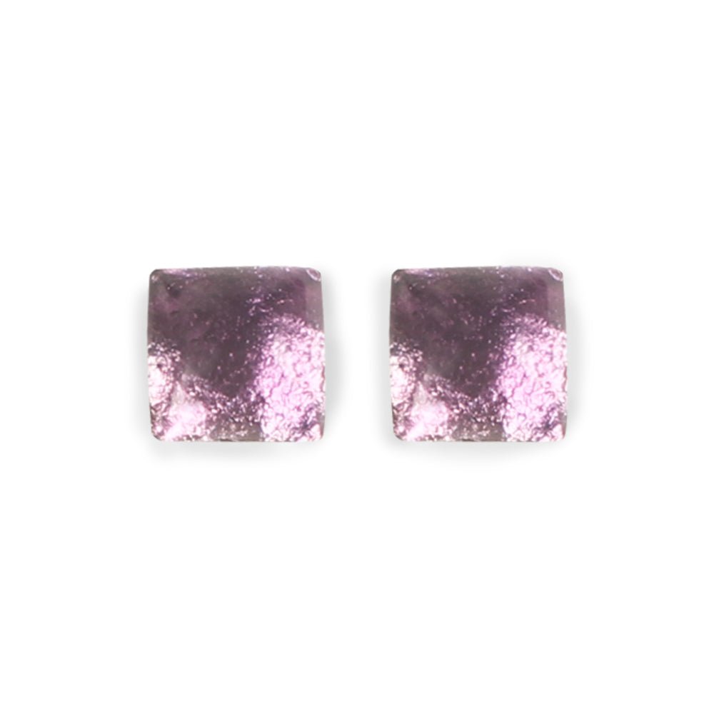 Aubergine Antique Square Large Stud Earrings | The Jewellery Stop