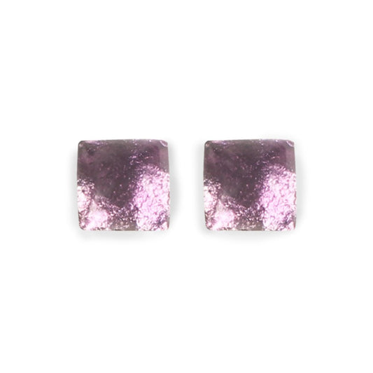 Aubergine Antique Square Large Stud Earrings | The Jewellery Stop