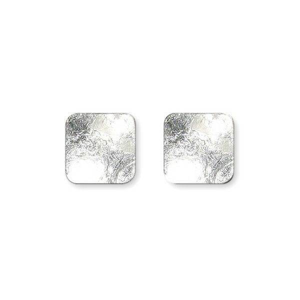 Silver Antique Square Large Stud Earrings | The Jewellery Stop